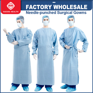 Robe chirurgicale Spunlace niveau 4 jetable stérile tissu perforé à l'aiguille hôpital salle d'opération robes HAIXIN santé en gros - Product Image 2