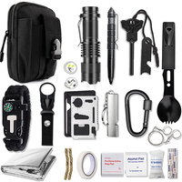 Hongrui Outdoor Adventure Camping Kit Équipement multifonctionnel avec fermeture à glissière mousqueton en toile TPU