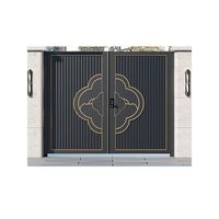 Portail de jardin manuel à double battant en aluminium moderne et minimaliste, anti-effraction, pour villa et cour extérieure