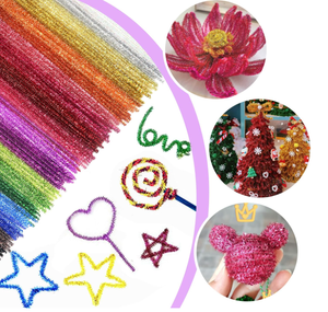 منظفات الأنابيب ، مجموعة منظفات الأنابيب اللامعة 20 لونًا من الشنيل ، مجموعة منظفات الأنابيب اللامعة 12 بوصة ، العصي الغامضة ، اللوازم الحرفية لمشاريع الحرف اليدوية الفنية التي تصنعها بنفسك - Product Image 4