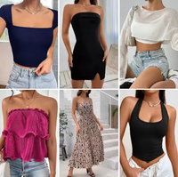 Liquidation 2025 – Robes décontractées et T-shirts pour femmes en gros, emballage mixte, expédition aléatoire, vêtements en stock