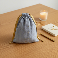 Pochettes personnalisées en gaze de coton pour kits de bébé, sacs à cordon en coton pour maillots de bain avec votre design