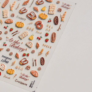 Venta al por mayor de fábrica recién llegado pegatina de uñas autoadhesiva 5d pegatina en relieve otoño lindo dibujos animados dulces pegatinas de uñas - Product Image 2