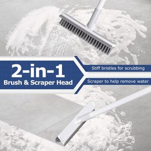 For 3-in-1 Eco-Friendly Stainless Steel Handle Nylon Brush Multifunctional Toilet Cleaning <b>Mop</b> & Sweep <b>Floor</b> Scrub Brush - Product Image 2