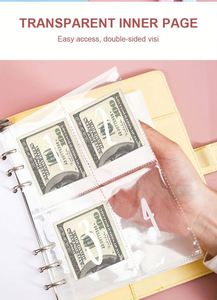 100 Envelopes Money Saving Challenge Budget Binders A5 PU Leather Budget Loose <b>Leaf</b> Design - Product Image 6