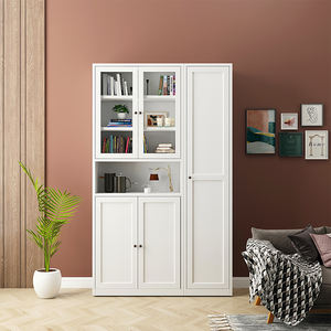 Libreria in acciaio con vetrine e librerie per soggiorno - Product Image 5