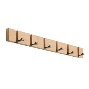 Bamboo Wood Wall Mounted <b>Hooks</b> Self <b>Adhesive</b> Minimalist Coat Rack Folding <b>Hooks</b> For Home Bedroom Bathroom Use - Product Image 2