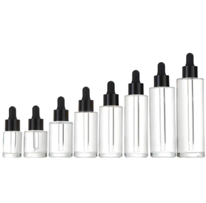 Wholesale 5-100ml Clear <b>Glass</b> Serum Bottles Luxury Dropper <b>Containers</b> <b>for</b> Essential Oil Cosmetics - Product Image 1