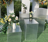 Centres de table de mariage décorations de mariage fournitures décor de table affichage clair scène de cristal support de fleurs en acrylique