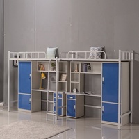 Lit superposé pour dortoir universitaire, lit superposé avec bureau, lit superposé en acier métallique de haute qualité, pas cher, pour étudiants, moderne