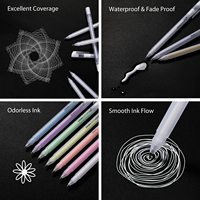 Ohuhu 10 couleurs (lot de 20) Stylos à encre gel Or Argent Blanc Ensemble de stylos à encre gel pour artistes Marqueurs Crayons de couleur Peintures à l'aquarelle