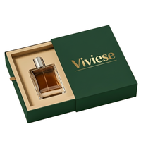 Boîte de parfum cosmétique haut de gamme de luxe, boîte à tiroir rigide, emballage en papier écologique recyclable, logo en feuille d'or, personnalisé, vert, de marque