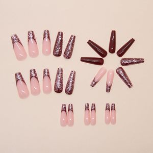 Nouveauté ABS Design carré acrylique faux ongles à presser ongles artificiels avec boîte d'emballage d'échantillon sans colle - Product Image 3