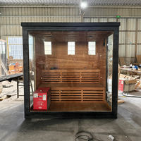 Sauna à vapeur sèche extérieur, cabine de relaxation humide électrique pour 6 personnes, sauna en cèdre rouge avec chauffage, sauna en bois pour l'extérieur