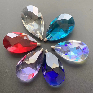 38 Mailles en cristal en forme de fleur et de goutte d'eau, trou droit, accessoires d'éclairage adhésifs, pendentif artisanal coloré pour mariage - Product Image 2