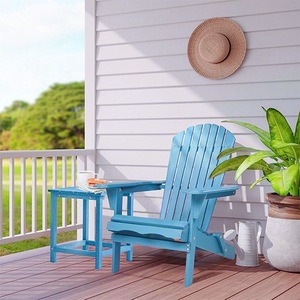 Fauteuils Adirondack <span class=keywords><strong>de</strong></span> <span class=keywords><strong>jardin</strong></span> pliables en résine, style moderne, en teck, en plastique HDPE, avec structure métallique - Product Image 5