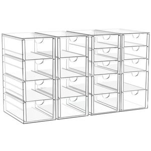 Organizzatore da <span class=keywords><strong>Scrivania</strong></span> Moderno Multifunzione <span class=keywords><strong>Trasparente</strong></span> Rettangolare Impilabile Portatile per Ufficio e Cosmetici J9999 - Product Image 1