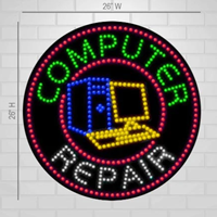 Ampoule LED pour enseigne électronique de magasin de réparation informatique avec éclairage ultra-lumineux à haute visibilité