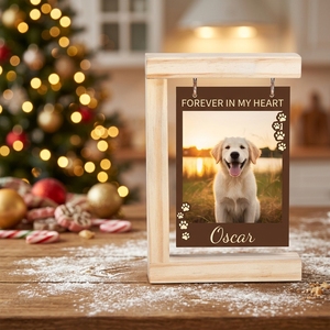 <span class=keywords><strong>Marco</strong></span> de Fotos de Madera Personalizado para Mascotas, con Nombre y Huella, Diseño Moderno para Montar en la Pared, Recuerdo de Mi Perro, Siempre en Mi Corazón - Product Image 4