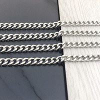 Chaînes en acier inoxydable personnalisées de haute qualité, vente en gros, colliers à maillons tendance, chaînes de bijoux permanents, chaînes à maillons sculptés