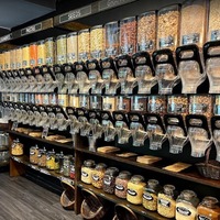 XL Wandmontierter Schwerkraftspender für lose Körner, Getreide, Kaffeebohnen, Reis, Trockenkörner, Süßigkeiten und Lebensmittel – ideal für lose Müsli, Nüsse und Getreide