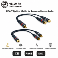 Kabel Audio RCA ke 2RCA, Single Lotus ke Double Lotus, Satu Female ke Dua Male, Satu Revolution, Dua Female, Satu Split Second Line