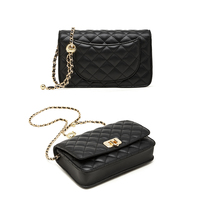 Fábrica OEM de Guangzhou Personalizado Mayorista Lujo Diseñador Diamante Cuero Genuino Mujer Bolsos Bandolera de Hombro