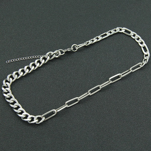 Collier tendance Hipster à trois chaînes courtes et une longue chaîne cubaine, style Tanjing, collier Lijing - Product Image 2