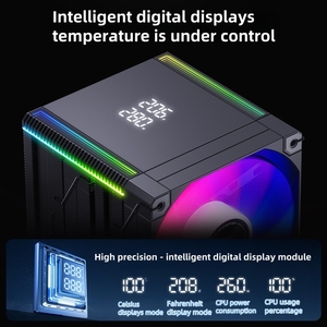 SNOWMAN MT660 Twin Towers 6 Heat Pipe CPU Heat Sink Copper Air Cooling <strong>Digital</strong> Displays ARGB <strong>Fan</strong> <strong>Computer</strong> Temperature <strong>Control</strong> - Product Image 2