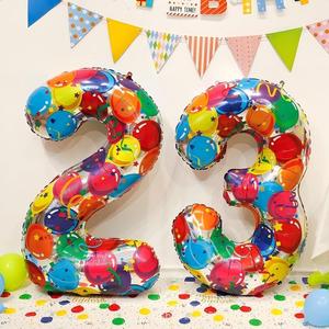 ลูกโป่งฟอยล์ตัวเลขขนาดใหญ่พิเศษ 40 นิ้ว สีสันสดใส เป็นมิตรกับสิ่งแวดล้อม เติมก๊าซฮีเลียม สำหรับถ่ายรูปงานวันเกิด เด็กๆ วันคริสต์มาส - Product Image 1