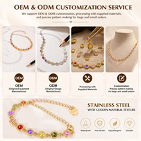 Collier pour femmes tendance en acier inoxydable plaqué or 18K PVD, étanche, couleur inaltérable, avec zircone, très vendu