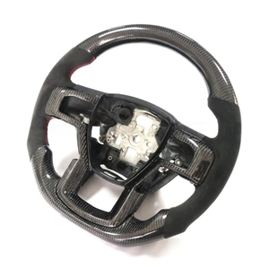 Cubierta de <span class=keywords><strong>Volante</strong></span> OEM de Fibra de Carbono y Gamuza, Diseño de Base Plana para Raptor F150 Ranger, Resistente al Calor y a los Impactos - Product Image 3