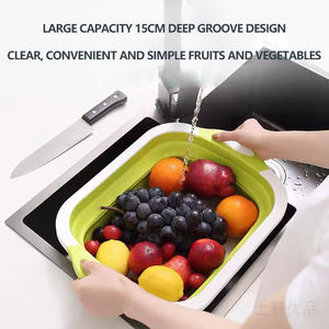 2023 maison nouvelle planche à découper pliante multifonctionnelle fournitures de cuisine évier lavabo panier de vidange planche à découper - Product Image 2