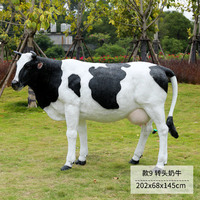 Estatua de Vaca Holstein de Tamaño Real para Decoración de Granjas/Estatua de Vaca de Tamaño Real/Estatua de Vaca Pastando