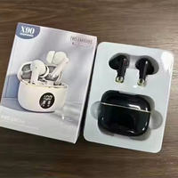 Nouveaux écouteurs sans fil intra-auriculaires AliSelect X90 BT, design tendance, arrivée, affichage numérique intelligent, suppression du bruit ENC, TWS