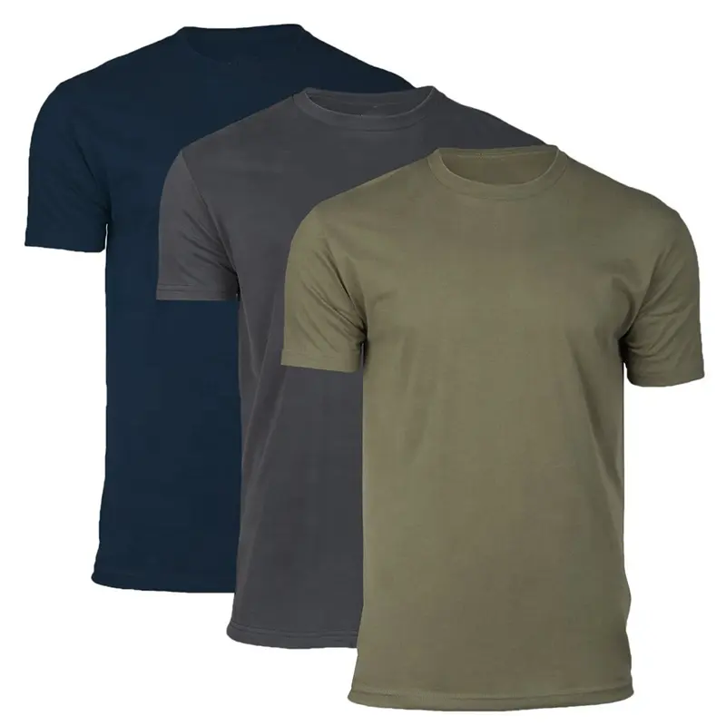 4.3 Oz Super Zacht Gekamd Mannen Effen Kleur Ronde Hals Klassiek 100 Katoenen T-Shirt