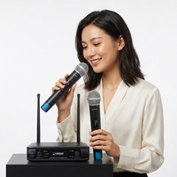 Système de microphone sans fil UHF double canal, ensemble de micros portatifs pour concert, mariage, studio, scène, discours
