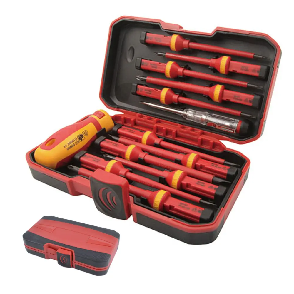 1000V 13 Pcs Electronic Insulated Screwdriver Set High Voltage 1000V Slotted Screwdriver Durable Hand Tools Accessory Set