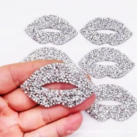 Autocollants à strass et paillettes en cristal rouge lèvres, style à tige, pour vêtements, chaussures, chapeaux, sacs, décoration DIY – Vente chaude