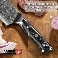 Vendeur chaud Amber Black Stone Handle couteau de chef professionnel de 8 pouces couteau de chef japonais vg 10 couteau de chef