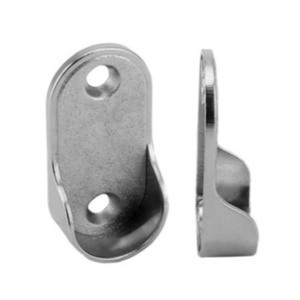 Soporte ovalado para tubo de armario, de aleación de zinc y acero, base de flanqueado para riel de barra de armario - Product Image 1