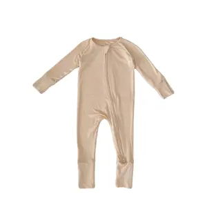 Engepapa Baby Jumpsuit Clothes 2 Zipper Custom Bamboo Sleeper Pajamas Bamboo Baby Romper