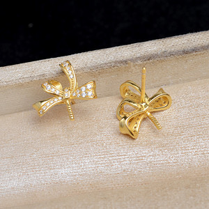 Boucle d'oreille en argent S925 avec plateau vide et pompon 9-10mm JG6001 Accessoires de bricolage pour boucles d'oreilles fines en perles Bijoux - Product Image 3