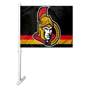 Sénateurs d'Ottawa Vente à chaud drapeau de voiture de hockey sur glace de haute qualité de la LNH Couleurs vives Drapeau de voiture d'extérieur