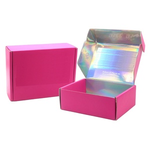Free Design Cajas Cardboard Printed Pink Gift Mailing Paper Boxes Mail Shipping Custom Logo Packaging Corrugated Mailer Box