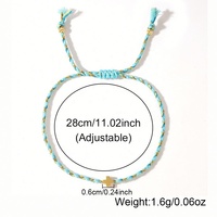 Bracelet en corde tressée colorée fait main avec breloque croix en acier inoxydable, réglable, bijoux d'amitié, vente en gros