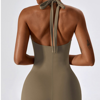 Ensembles de fitness avec logo personnalisé soutien-gorge sans manches dos nu à lacets combinaison d'entraînement combinaison de fitness pour femmes