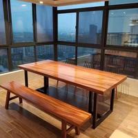 Table à manger triangulaire moderne en acier au carbone sur mesure avec pieds de table, support et cadre de table basse/bureau