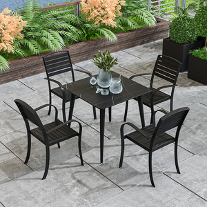 Tavolo e Sedie da Esterno in Lastra di Roccia Semplice per Giardino, Balcone, Terrazza, Sala Riunioni, Villa, Cortile - Arredamento da Esterno - Product Image 2