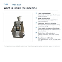 Machine automatique à faire des raviolis D-80, 3600 pièces/h, en acier inoxydable, équipement commercial pour la formation de gyozas pour restaurant